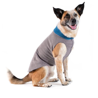 Hundepullover Goldpaw Double Stretch Fleece Grau/Marineblau.