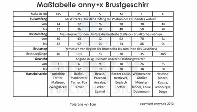 Hundegeschirr AnnyX Sonderfarbe